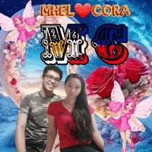 a picture of a man and a woman with the name mhel cora on it