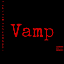 a black background with red text that says vamp