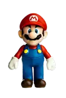 a mario figure with a red hat and a white m on his hat