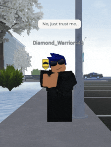 a cartoon character says no just trust me diamond_warrior445