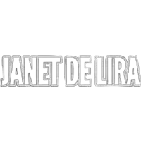 the name janet de lira is written in white letters on a white background