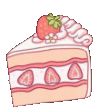 a slice of strawberry cake with strawberries on top .