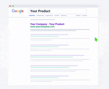 a google search for your product shows a website address