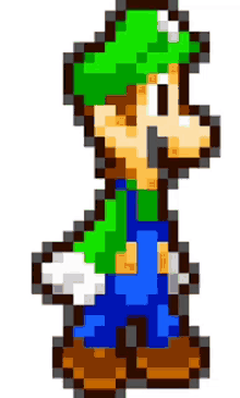 a pixel art drawing of luigi from mario bros