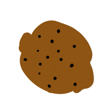 a brown potato with black dots on it