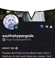 a screenshot of a person 's profile with the name xxxultrahypergodx on it