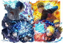 a collage of naruto characters including sasuke and itachi