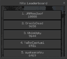 a screenshot of a leaderboard in minecraft