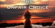 a poster for the unfair choice shows a cartoon character in a hat