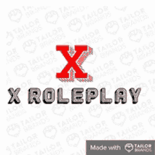 a logo for x roleplay with a red x on it