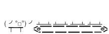 a black and white drawing of a row of lines with a smiley face on the bottom .