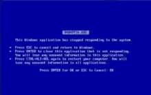 a computer screen with a blue screen of death