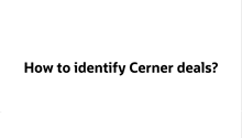 a white background with the words `` how to identify cerner deals '' written in black