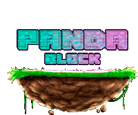 a drawing of a floating island with the words panda block on it