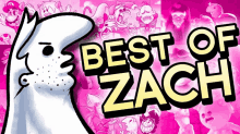 a poster that says best of zach with a cartoon character on it