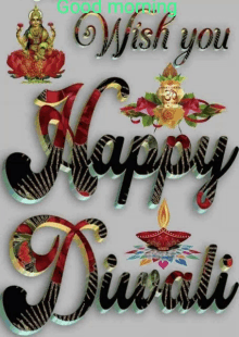 a greeting card that says wish you happy diwali