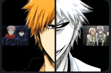 a collage of anime characters including bleach and bleach hollow mask