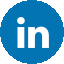 the linkedin logo is a blue circle with a white outline on a white background .