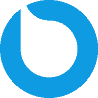 a blue circle with a white stripe in the middle