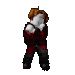 a pixel art of a roblox character wearing a red suit and tie .