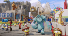 sulley from monsters inc is standing in the middle of a video game