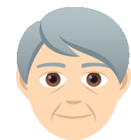 a cartoon illustration of an older man 's face with gray hair and brown eyes