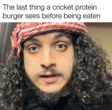 the last thing a cricket protein burger sees before being eaten is a bearded man