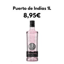 a bottle of puerto de indias gin with the price of 8.95 euros