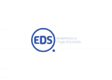 a blue and white logo for eds rolamentos e peças industriais