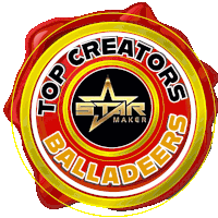 a logo for top creators balladeers star maker