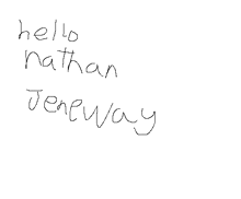 a handwritten note that says hello nathan jeneway