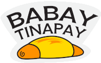 a logo for babay tinapay with a yellow croissant on a white background