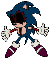 a cartoon drawing of a sonic the hedgehog with blood coming out of his chest .