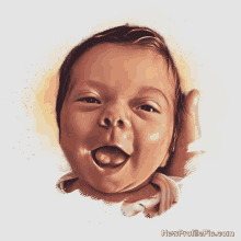 a painting of a baby 's face with the website newprofilepic.com below it