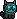 a pixel art drawing of a monster with blue eyes and horns .