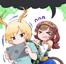 a cartoon of a boy and a girl playing a video game