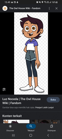 a picture of luz from the owl house on a phone