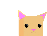 a cartoon drawing of a cat 's face with pink ears