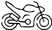 a line drawing of a motorcycle on a white background