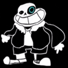 sans from undertale is a cartoon character with a big smile on his face .