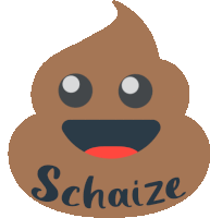 a picture of a poop with the word schaize written on it