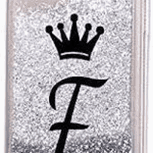 a phone case with the letter f and a crown on it