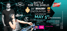 a poster for battle for the shield featuring dj ajay and faz