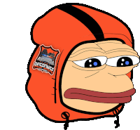 a cartoon frog wearing an orange hoodie that says response gaming on it