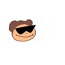 a cartoon of a man wearing sunglasses and a smile .