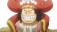 a close up of a cartoon character wearing a pirate hat and smiling