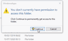 a window that says " you have been denied permission to access this folder " on it