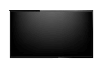 a flat screen tv with a black screen and a black frame on a white background .