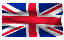 a british flag is waving in the wind against a white background