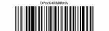 a black and white barcode with the numbers d7zcg4rlrrma on it